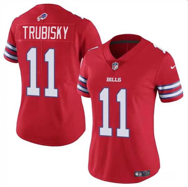 Women%27s Buffalo Bills #11 Mitch Trubisky Red Vapor Stitched Football Jersey Dzhi->women nfl jersey->Women Jersey